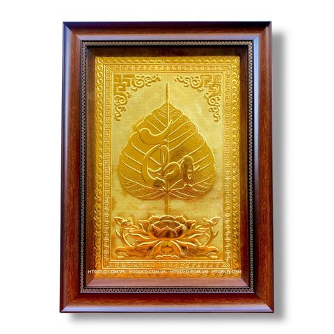 TRANH ĐỒNG LÁ BỒ ĐỀ CHỮ THỌ DÁT VÀNG (40cm*55cm)