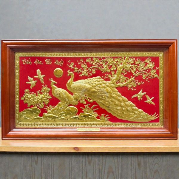 TRANH ĐỒNG VINH HOA PHÚ QUÝ DÁT VÀNG (61cm*107cm)