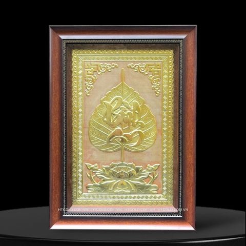 TRANH LÁ BỒ ĐỀ CHỮ BÌNH AN BẰNG ĐỒNG (40cm x 55cm)