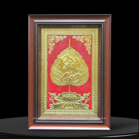 TRANH LÁ BỒ ĐỀ CHỮ BÌNH AN BẰNG ĐỒNG (40cm x 55cm)