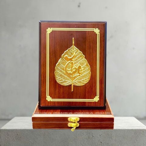 LÁ BỒ ĐỀ CHỮ THỌ, DÁT VÀNG (17cm * 22cm)