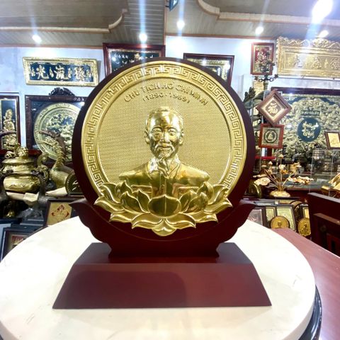 TRANH CHÂN DUNG BÁC HỒ BẰNG ĐỒNG VÀNG (20cm * 25cm)