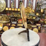 TRANH ĐĨA ĐỒNG CHỮ ĐỨC MẠ VÀNG 24K (Đk 25cm / Cao 30cm)