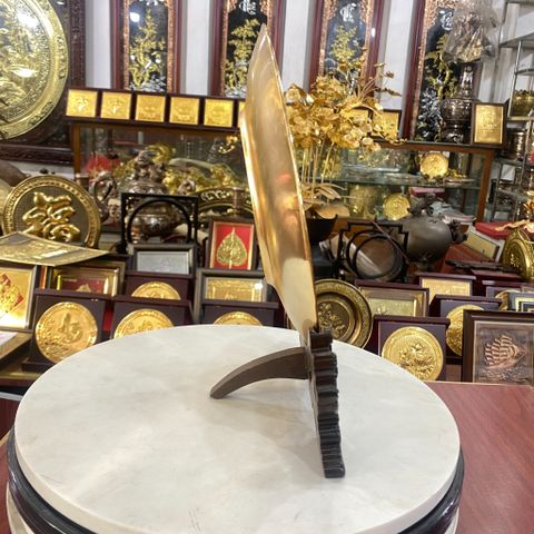 TRANH ĐĨA ĐỒNG CHỮ TÂM MẠ VÀNG 24K (Đk 25cm/ Cao 30cm)