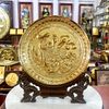 TRANH ĐĨA ĐỒNG CHỮ TRI ÂN MẠ VÀNG 24K (Đk 19cm / Cao 25cm)