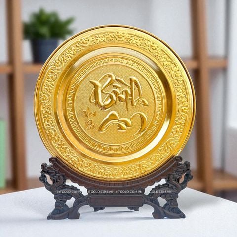 MÂM ĐỒNG VẠN SỰ BÌNH AN MẠ VÀNG 24K (Đk 35cm)