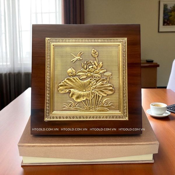 TRANH HOA SEN BẰNG ĐỒNG (20cm*20cm)