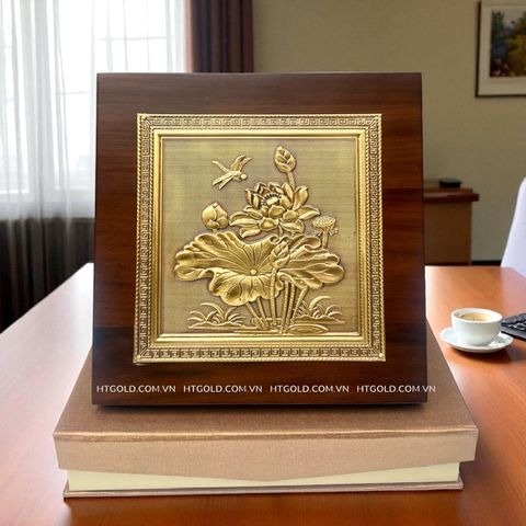 TRANH HOA SEN BẰNG ĐỒNG (20cm * 20cm)
