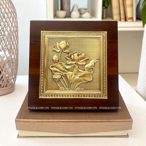 TRANH HOA SEN BẰNG ĐỒNG (20cm * 20cm)