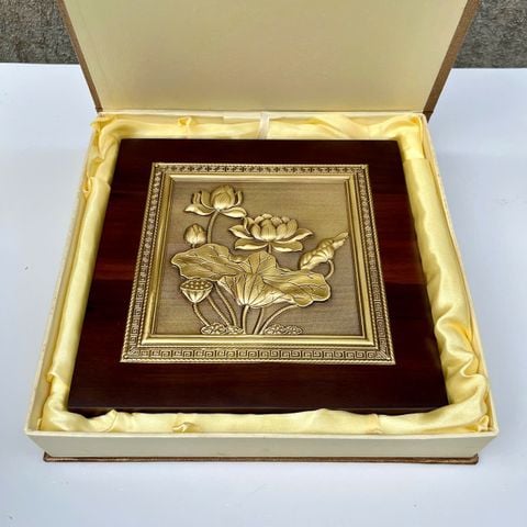 TRANH HOA SEN BẰNG ĐỒNG (20cm * 20cm)