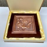 TRANH HOA SEN BẰNG ĐỒNG ĐỎ (20cm * 20cm)