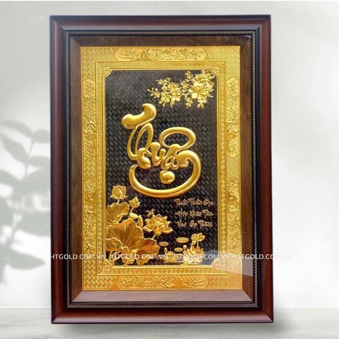 TRANH ĐỒNG CHỮ THUẬN DÁT VÀNG (70cm*50cm)