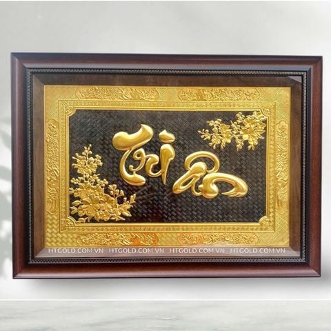 TRANH ĐỒNG CHỮ TRI ÂN DÁT VÀNG (50cm*70cm)
