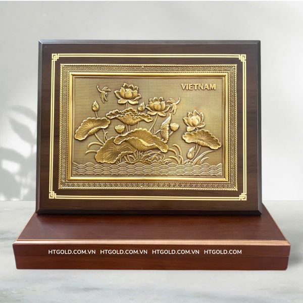 TRANH HOA SEN BẰNG ĐỒNG (26cm*34cm)