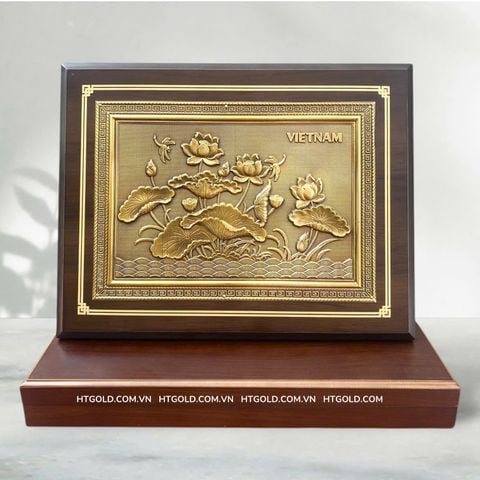 TRANH HOA SEN BẰNG ĐỒNG (26cm*34cm)