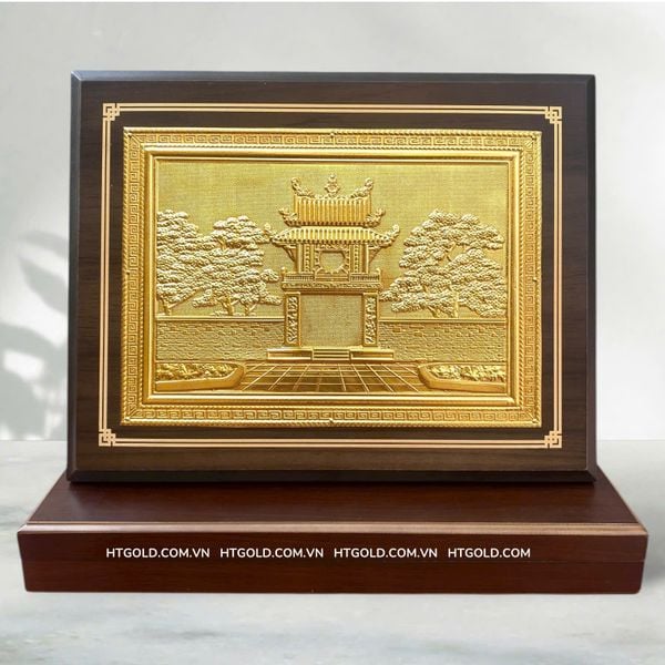 TRANH ĐỒNG KHUÊ VĂN CÁC, DÁT VÀNG (26cm*34cm)