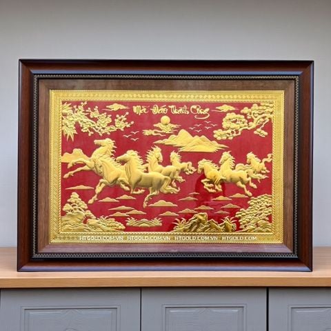 TRANH ĐỒNG MÃ ĐÁO THÀNH CÔNG DÁT VÀNG (50cm*70cm)