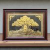 TRANH ĐỒNG DÁT VÀNG - ĐỨC PHẬT NGỒI DƯỚI GỐC CÂY BỒ ĐỀ (50cm*70cm)
