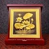 QUÀ TẶNG TRANH ĐỒNG HOA SEN, DÁT VÀNG (Kích thước 18cm)