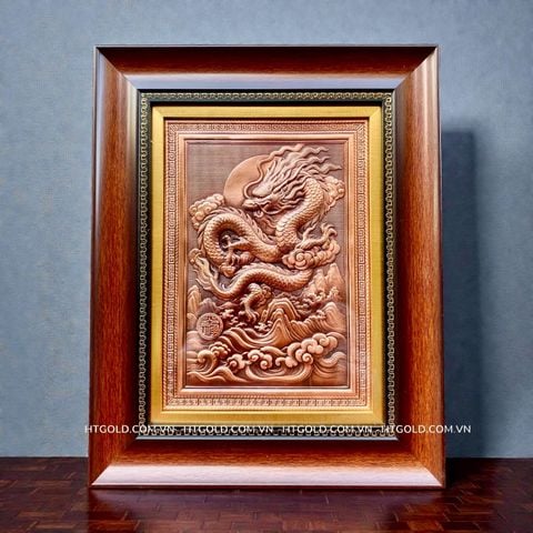 TRANH ĐỒNG THIÊN LONG XUẤT HẢI - RỒNG BAY LÊN (28cm*35cm)