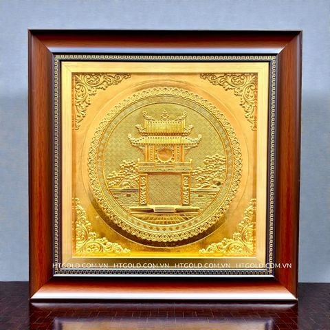 TRANH ĐỒNG KHUÊ VĂN CÁC DÁT VÀNG (40cm*40cm)