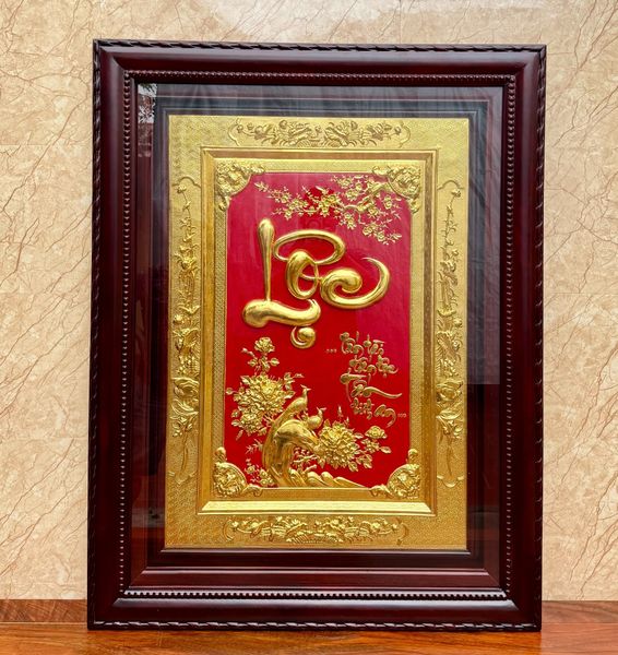 TRANH ĐỒNG CHỮ LỘC DÁT VÀNG (81cm*107cm)