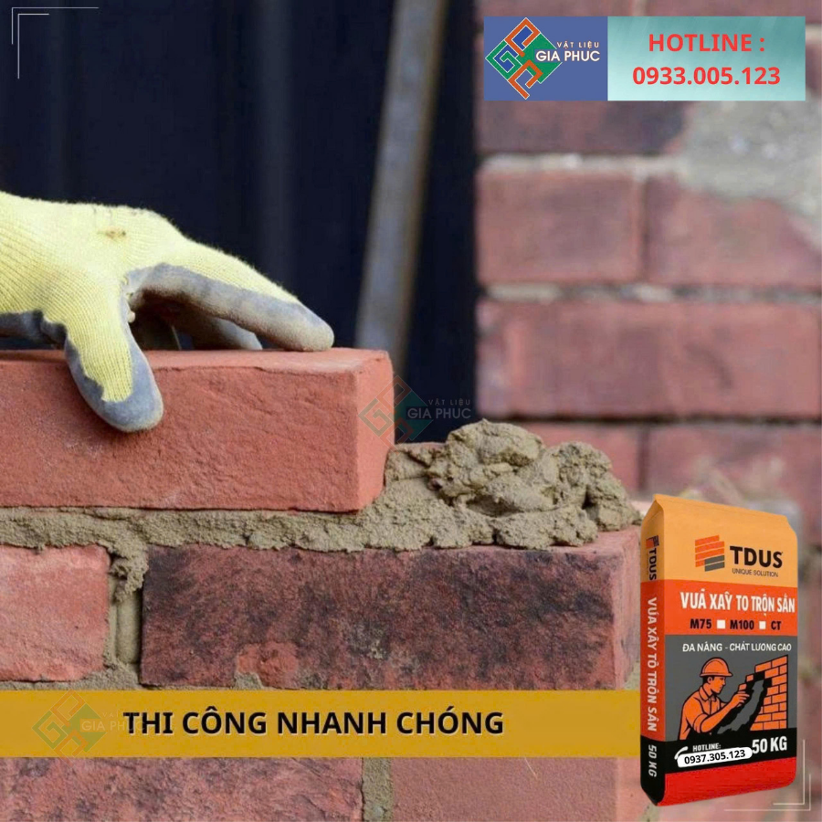  VỮA KHÔ TRỘN SẴN TDUS M75 - 50KG VỮA XÂY TÔ GIÁ TỐT HCM 