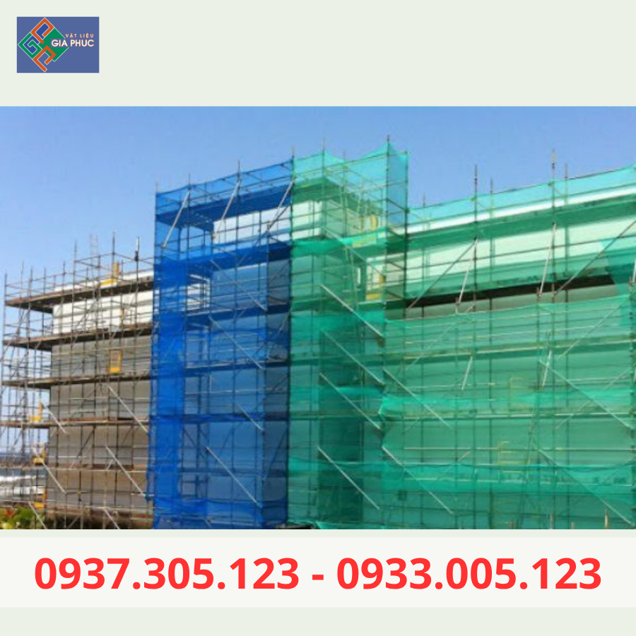  LƯỚI BAO CHE CÔNG TRÌNH CHẮN BỤI, CHẮN VẬT RƠI 2M*100M - MÀU XANH LÁ, XANH DƯƠNG 