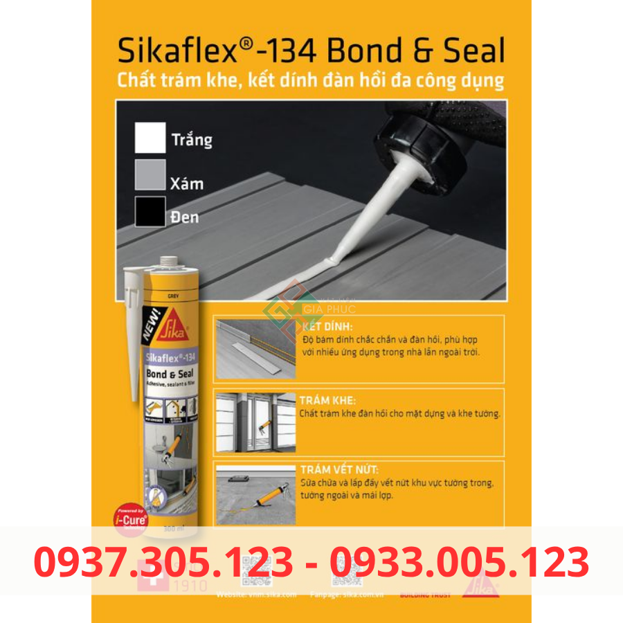  KEO TRÁM KHE NỨT SIKAFLEX 134 BOND & SEAL - CHẤT TRÁM KHE, KẾT DÍNH ĐÀN HỒI ĐA DỤNG 