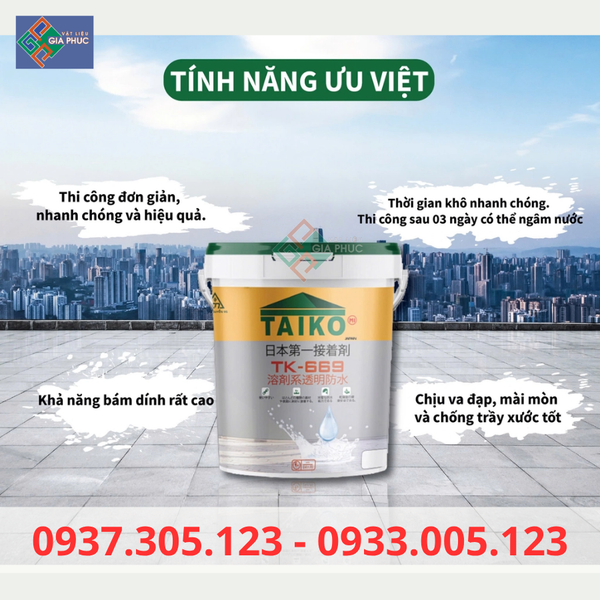 CHỐNG THẤM TRONG SUỐT TAIKO TK669 MÀNG CỨNG 5L GIÁ RẺ CHẤT LƯỢNG CAO HỒ CHÍ MINH MÁI NGÓI SÂN THƯỢNG NỀN GẠCH