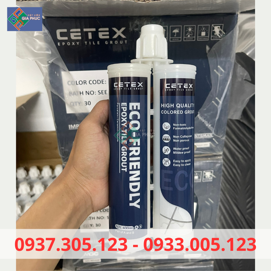  KEO CHÀ RON CETEX CHỐNG THẤM, CHỐNG Ố, CHỐNG PHAI MÀU I 2 THÀNH PHẦN I GỐC EPOXY 