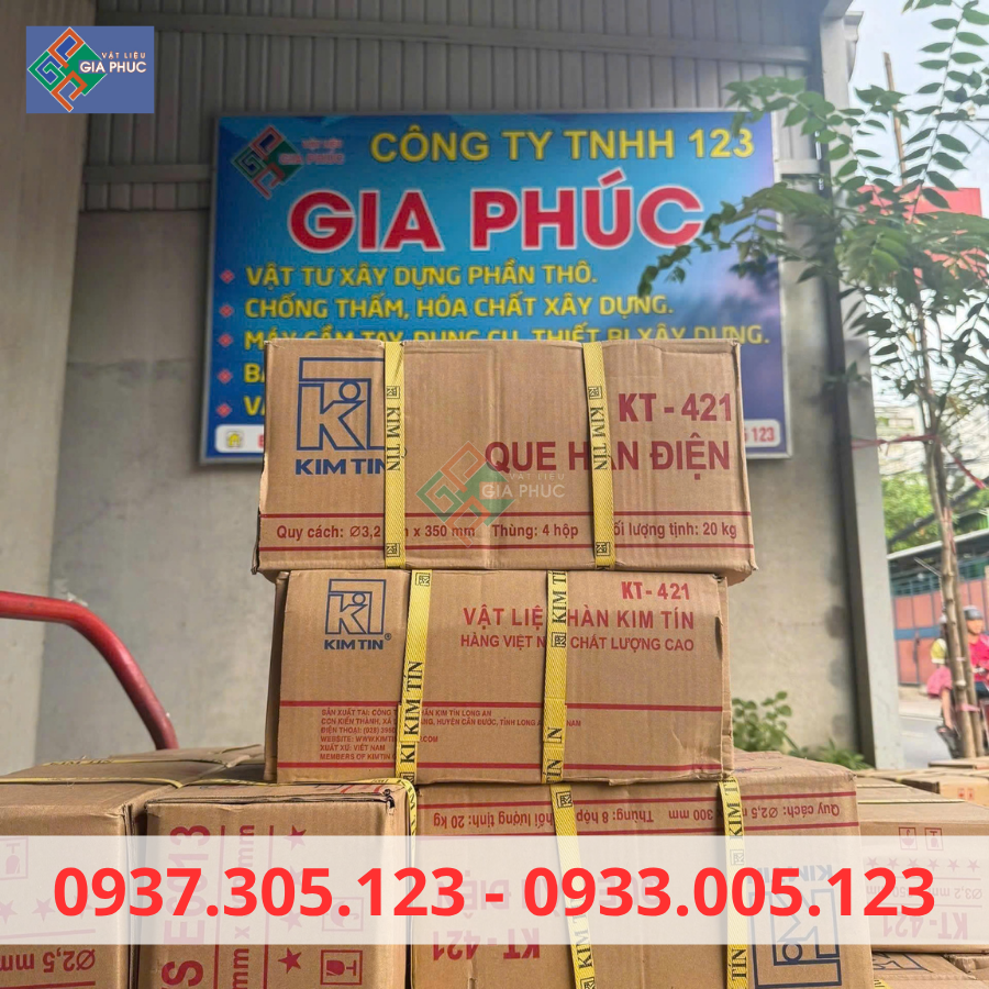  QUE HÀN SẮT KIM TÍN 3.2MM - HỘP 5KG 