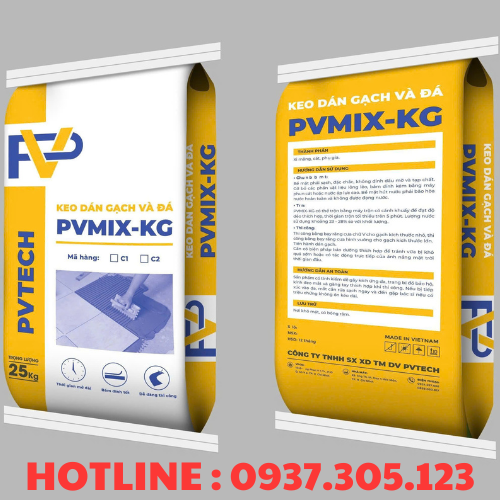  KEO DÁN GẠCH PVMIX C1 25KG ( DÁN GẠCH LÊN ĐẾN KHỔ 80x80CM ) 