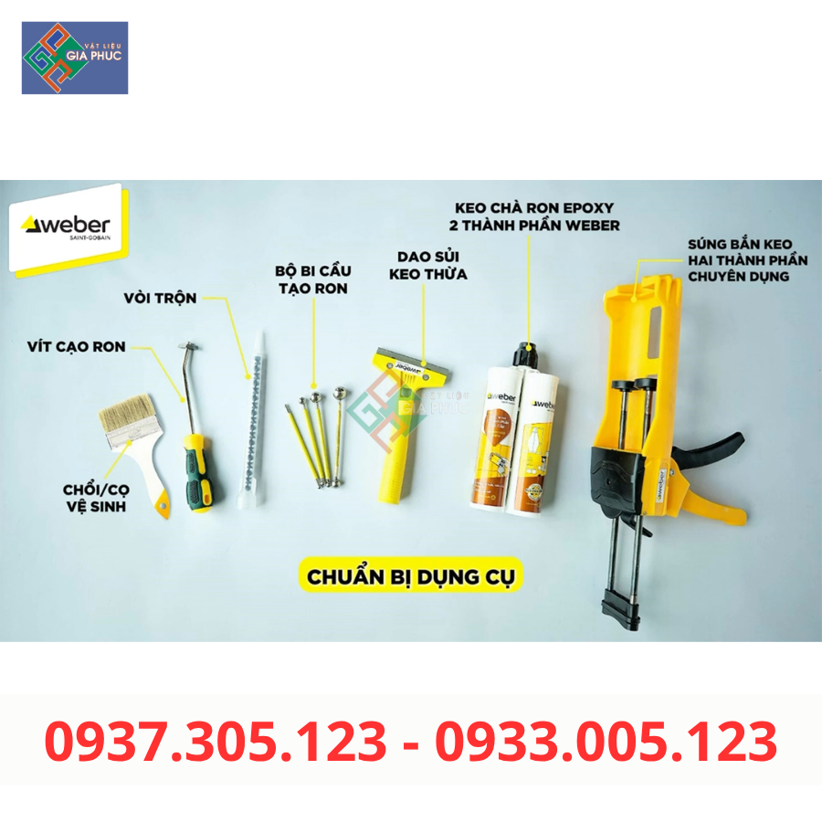  KEO CHÀ RON WEBER 2 THÀNH PHẦN I KEO CHÍT MẠCH WEBER GỐC EPOXY ( KEO CHÀ RON CHỐNG THẤM, CHỐNG Ố, CHỐNG PHAI MÀU ) 