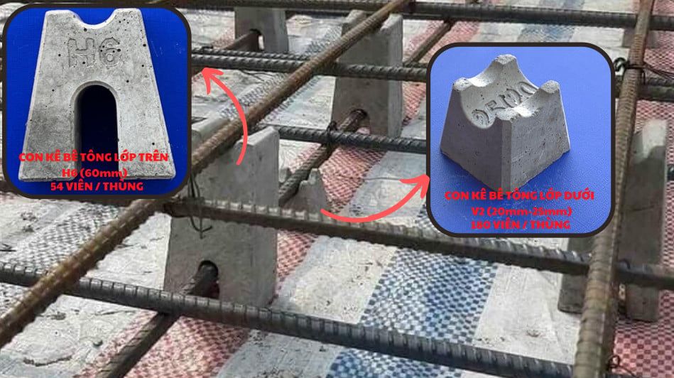  COMBO CON KÊ BÊ TÔNG SÀN DÀY 10CM ( 2 LỚP THÉP ) GIÁ RẺ - MAC600 