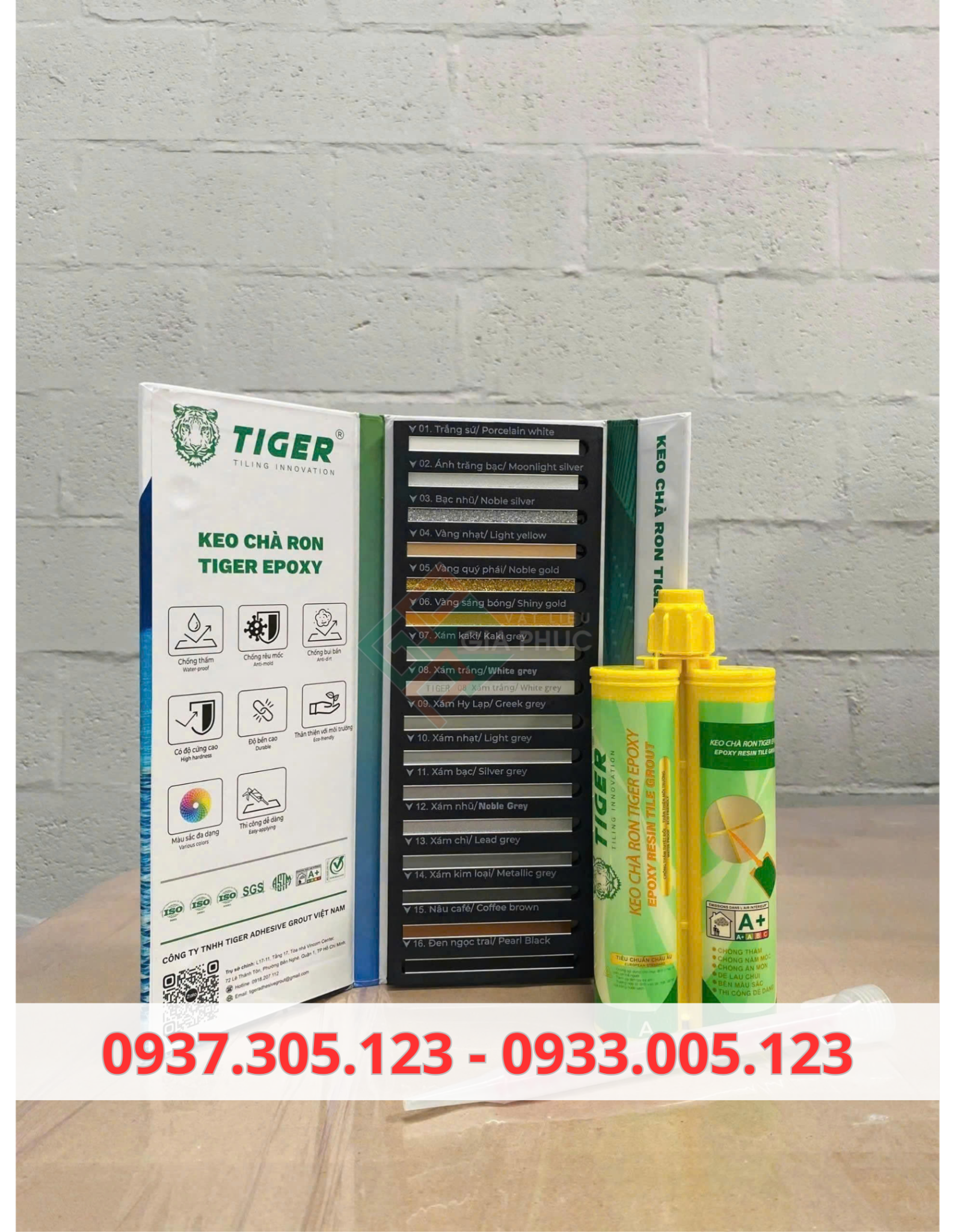  KEO CHÀ RON TIGER 2 THÀNH PHẦN I KEO CHÀ RON TIGER GỐC EPOXY ( CHỐNG THẤM, CHỐNG Ố, CHỐNG PHAI MÀU ) 