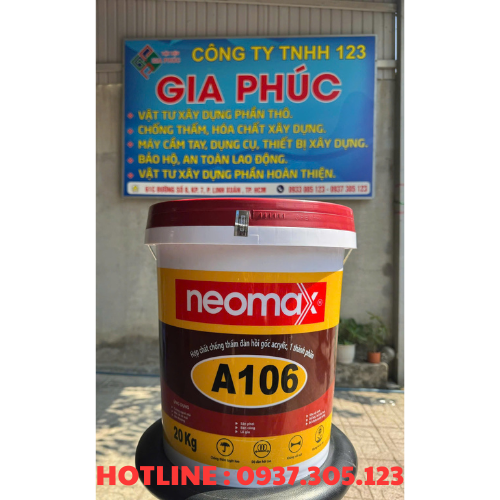 CHỐNG THẤM NEOMAX A106 TRẮNG/ XÁM 20KG ( GỐC NHỰA ACRYLIC ) GIÁ TỐT