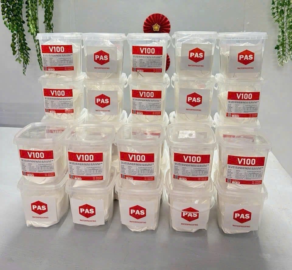  PHỤ GIA PAS V100 TRỘN VỮA BÊ TÔNG CHỐNG NỨT - HỘP 250G ( TRỘN ĐƯỢC 250KG XI MĂNG ) 