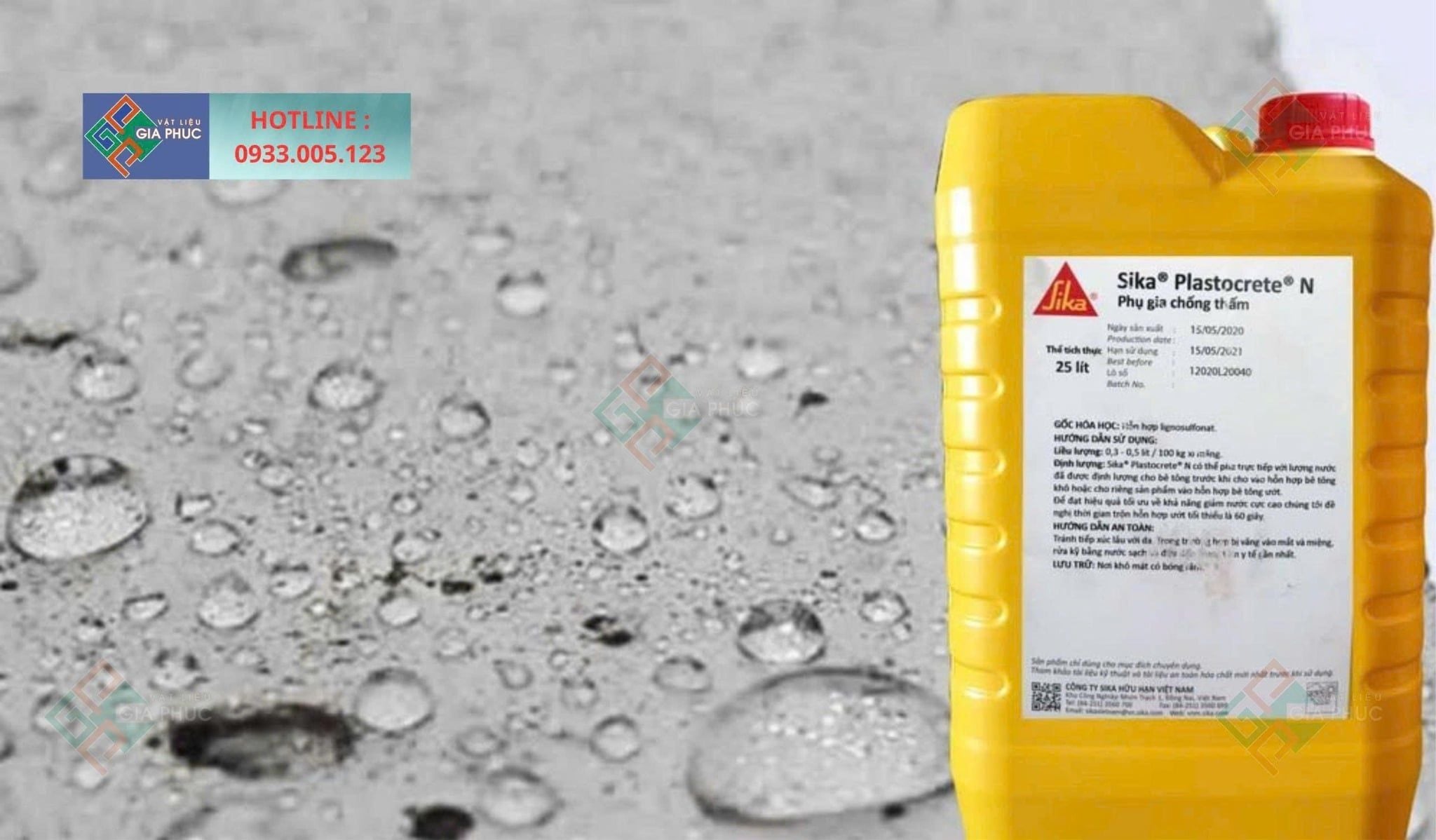  PHỤ GIA CHỐNG THẤM SIKA PLASTORIC N - 5LIT 