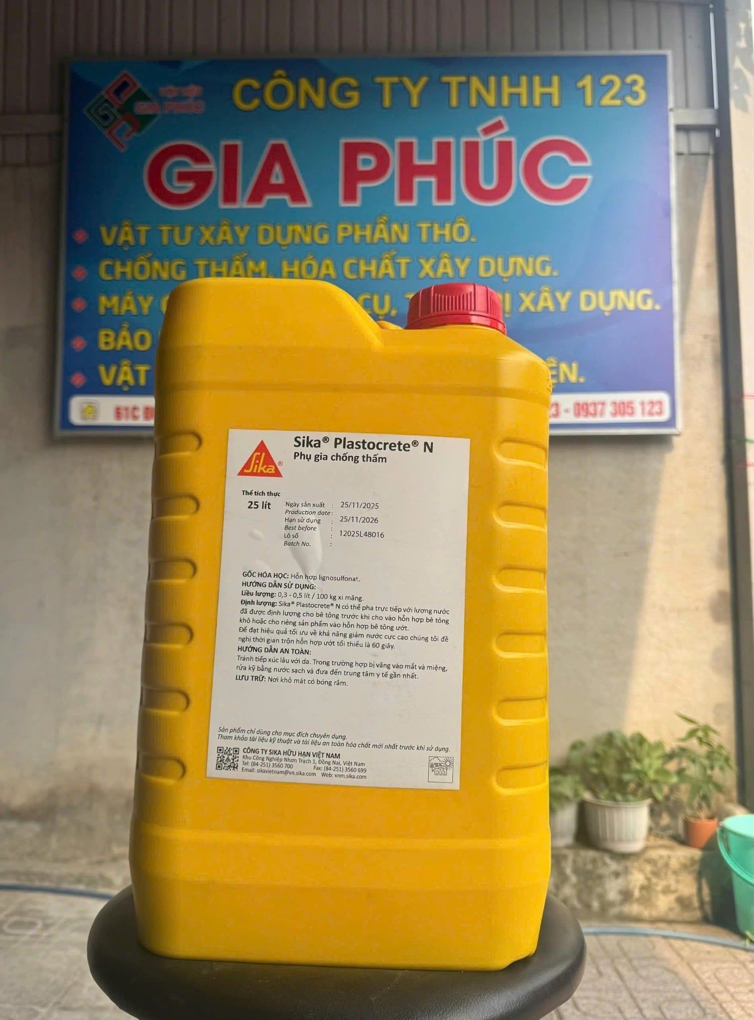  PHỤ GIA CHỐNG THẤM SIKA PLASTORIC N - 5 LIT 