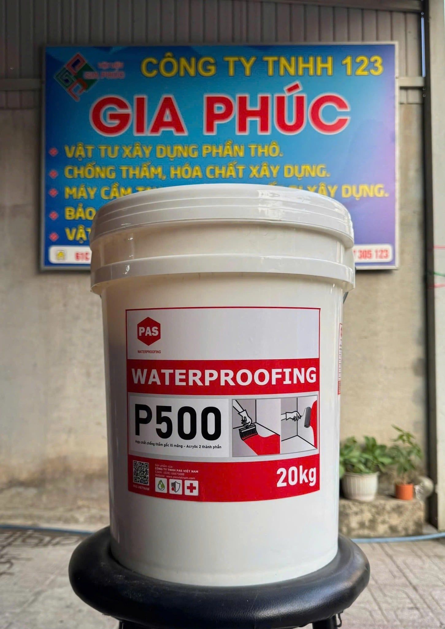  CHỐNG THẤM PAS P500 GỐC XI MĂNG - CHUYÊN CHỐNG THẤM SÂN THƯỢNG, SÀN MÁI, BAN CÔNG 