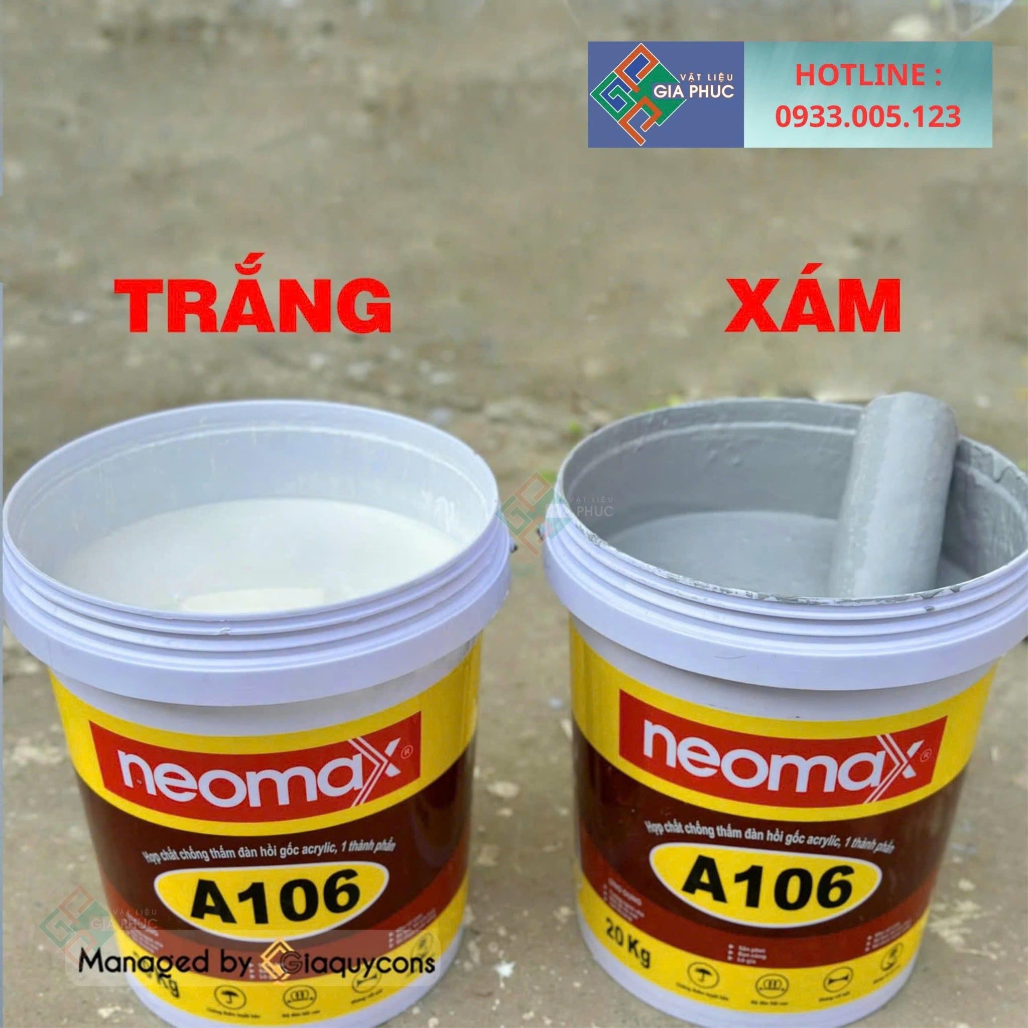  CHỐNG THẤM NEOMAX A106 TRẮNG/ XÁM 20KG ( GỐC NHỰA ACRYLIC ) GIÁ TỐT 
