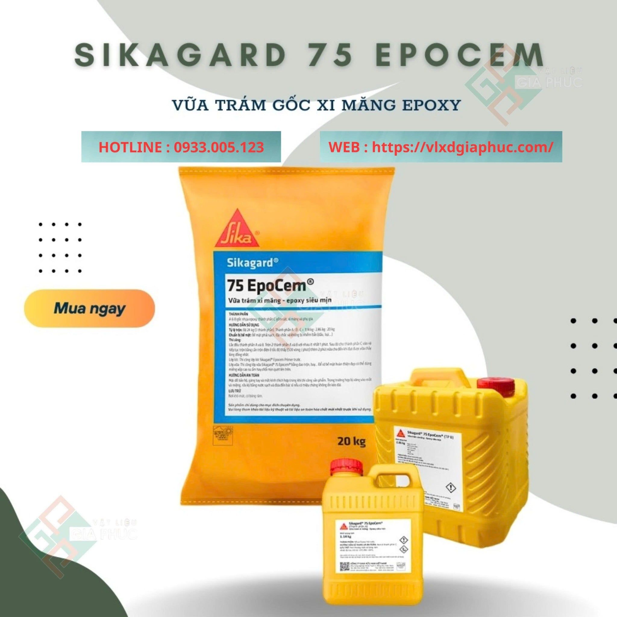  VỮA TRÁM GỐC XI MĂNG EPOXY SIKAGARD 720 EPOCEM - HCM 