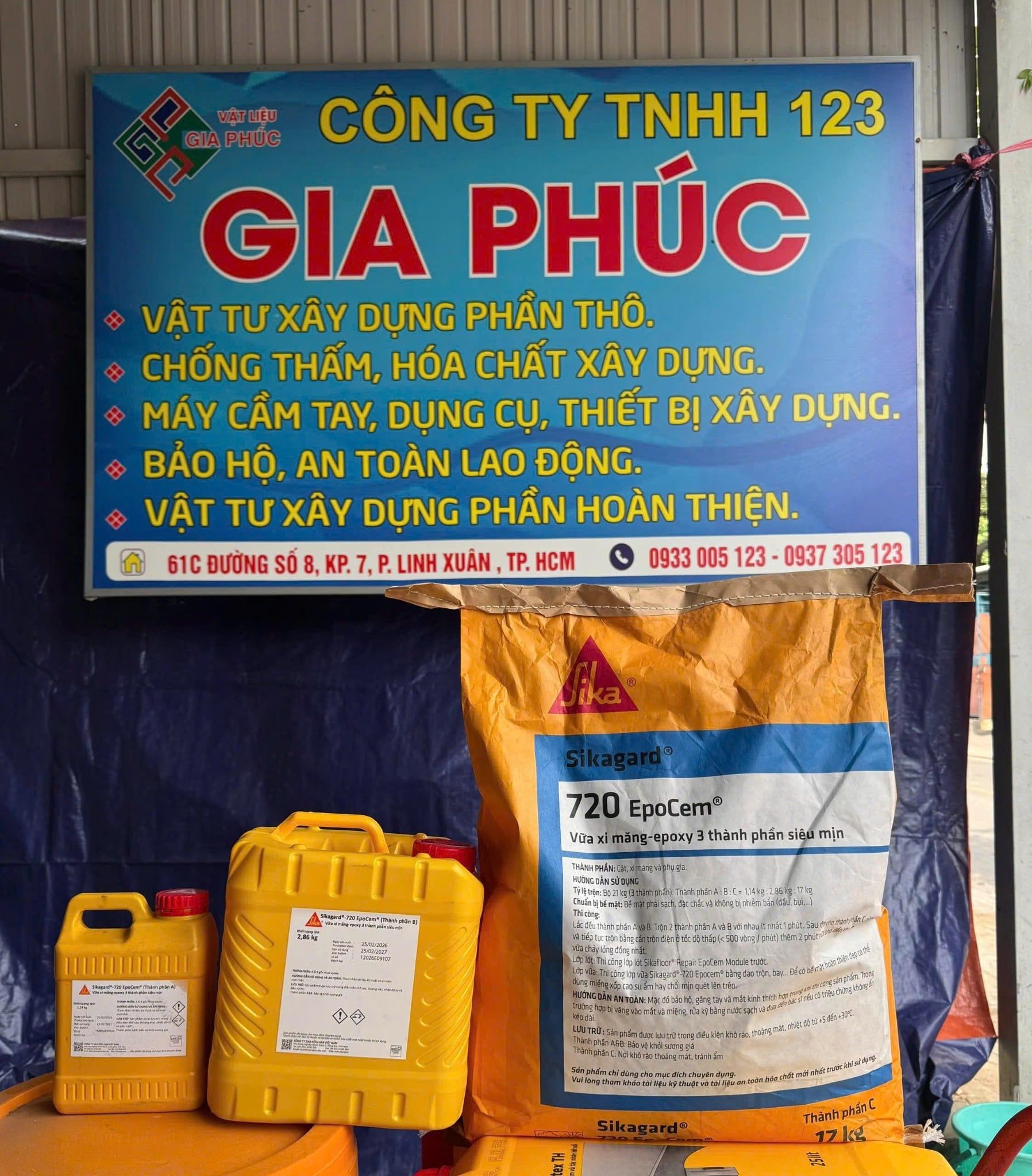  VỮA TRÁM GỐC XI MĂNG EPOXY SIKAGARD 720 EPOCEM - HCM 