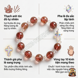  Chuỗi Mân Côi Thạch Anh Tóc Đỏ Mix Pha Lê – Sự Hòa Quyện Giữa Năng Lượng Và Đức Tin 