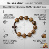  Chuỗi Mân Côi Trầm Hương Tốc Vườn Mix Trầm Sánh Chìm - Hương Thơm Cứu Độ 