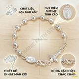  Lắc Tay Mân Côi Bạc Ta Cao Cấp – Thánh Giá & Đức Mẹ Ban Ơn 