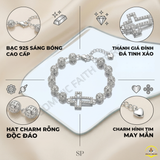  Lắc Tay Mân Côi Bạc S925 Chạm Hoa Văn – Vẻ Đẹp Thanh Cao & Lòng Cậy Trông 