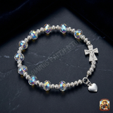  Chuỗi Mân Côi Pha Lê Swarovski Mix Bạc Ta – Vẻ Đẹp Thuần Khiết Và Sang Trọng 