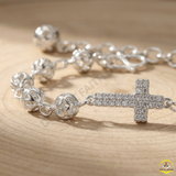  Lắc Tay Mân Côi Bạc S925 Chạm Hoa Văn – Vẻ Đẹp Rạng Ngời Của Hồng Ân 